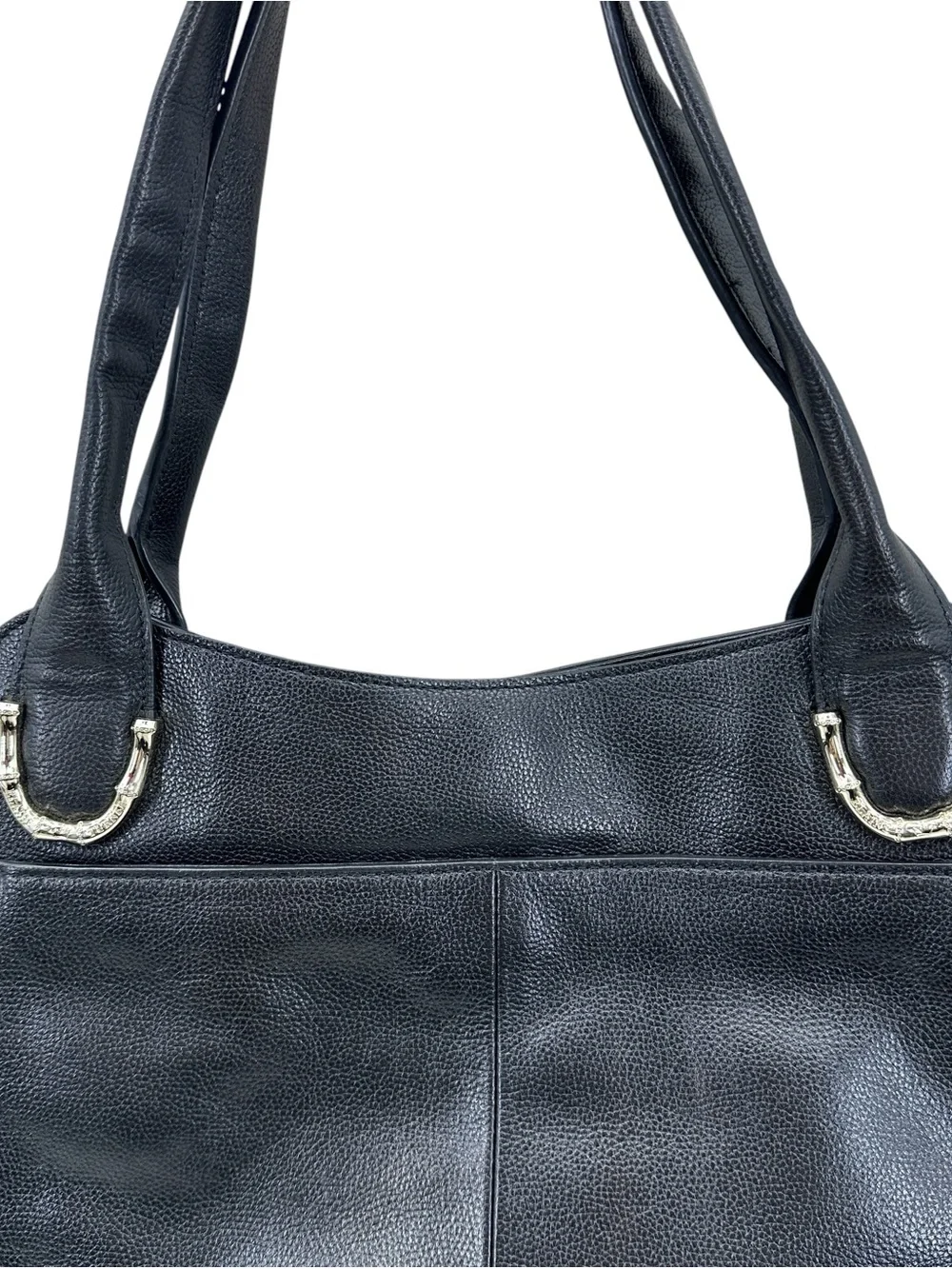 ELAINE TURNER Purse Leather Suede Handbag Shoulder Bag Black